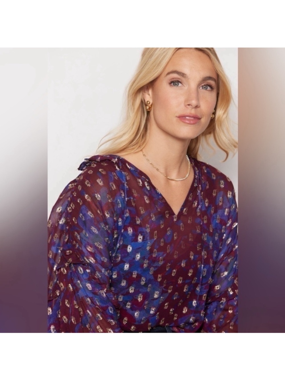 Cleobella Dara Top Purple Blue
Confetti Print Blouse Size XL - Picture 3 of 12